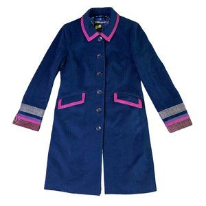 Boden Limited Edition Cashmere Blend Peacoat Coat Jacket Navy Size 8 Women's